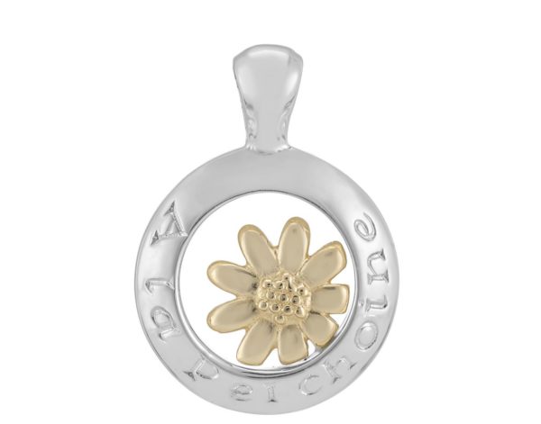 Sterling Silver & 9ct Yellow Gold Daisy Pendant (A La Perchoine)