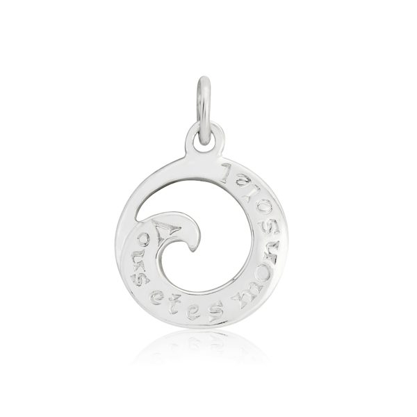 Sterling Silver Wave Charm/Pendant (You Are My Sunshine)
