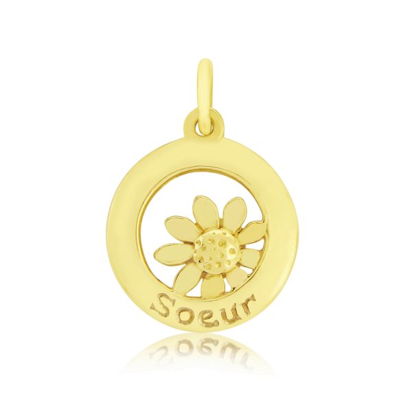 9ct Yellow Gold Daisy Charm/ Pendant (Sister)