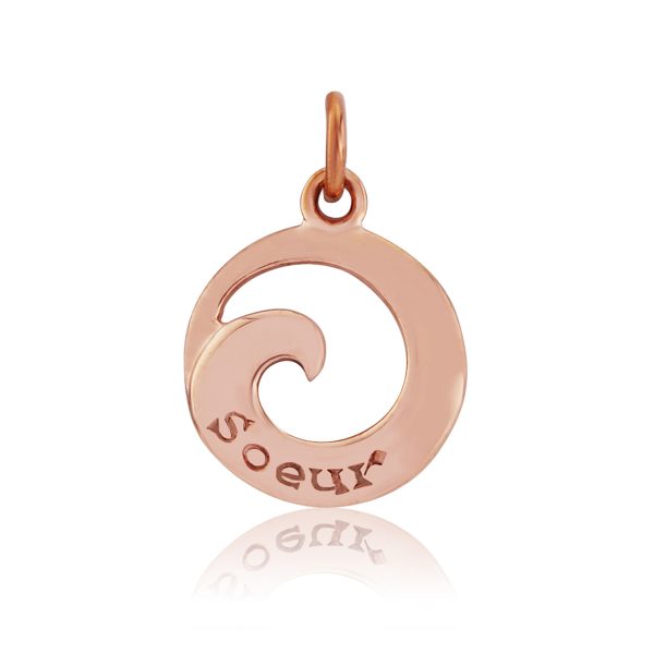 9ct Rose Gold Wave Charm/ Pendant (Sister)