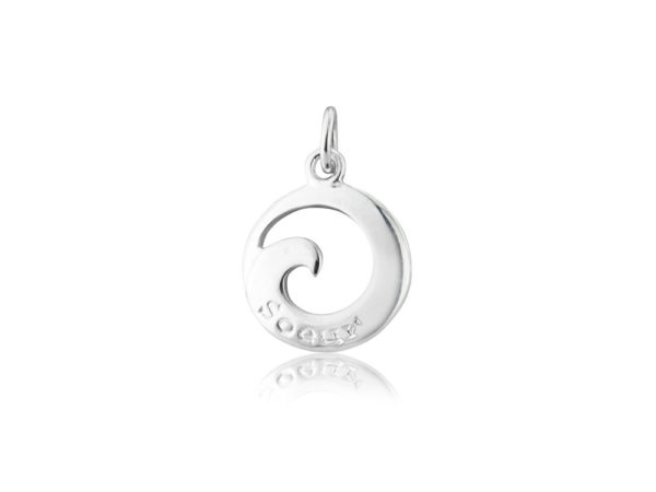 Sterling Silver Wave Charm/ Pendant (Sister)