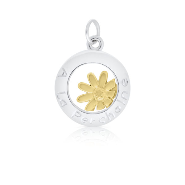 Sterling Silver & 9ct Yellow Gold Daisy Charm/Pendant (A La Perchoine)