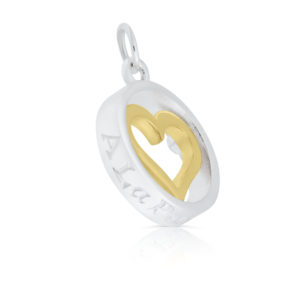Sterling Silver & 9ct Yellow Gold Heart Charm/Pendant (A La Perchoine)