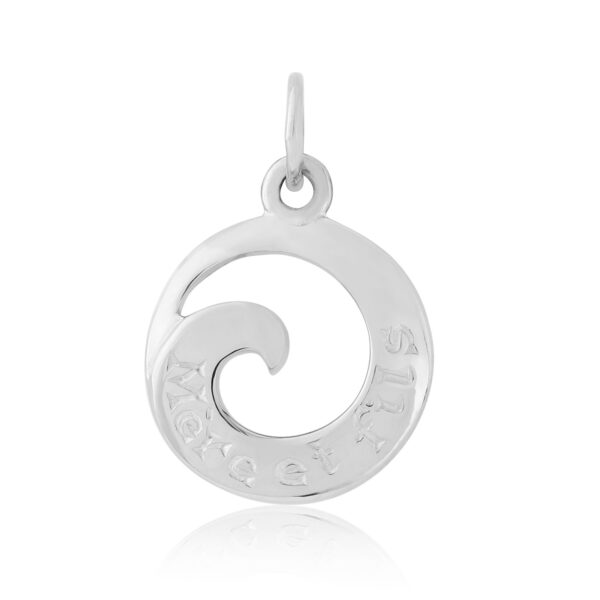 Sterling Silver Wave Charm/Pendant (Mother & Son)