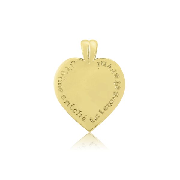 9ct Yellow Gold Black Enamel Heart Pendant (LYTTMAB) - Image 2