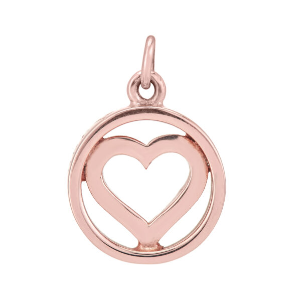 9ct Rose Gold Heart Charm/Pendant (Forever In My Heart)
