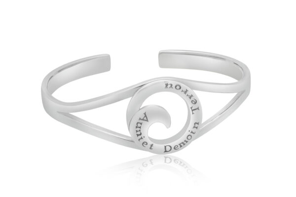 Sterling Silver Wave Bangle (Today Tomorrow Always)