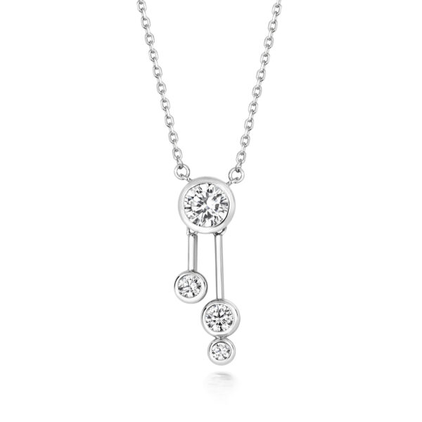 STERLING SILVER 5 STONE RUBOVER PENDANT ON FIXED CHAIN (LAPIDARY)