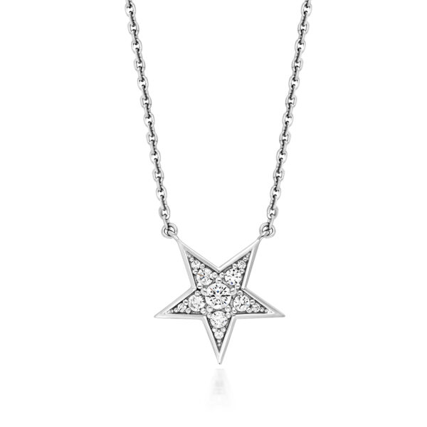 STERLING SILVER PAVE SET STAR PENDANT (LAPIDARY)