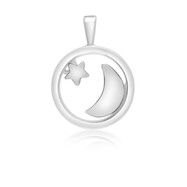 Sterling Silver Moon/Star Pendant ( LYTTMAB)