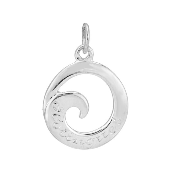 Sterling Silver Rolling Waves Charm/Pendant (Beaches/Bays)