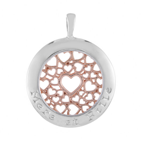Sterling Silver & 9ct Rose Gold Multi Heart Pendant (Mother & Daughter)
