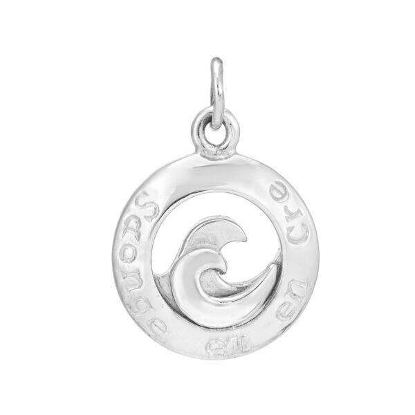 Sterling Silver Double Wave Charm/Pendant (Dream & Believe)