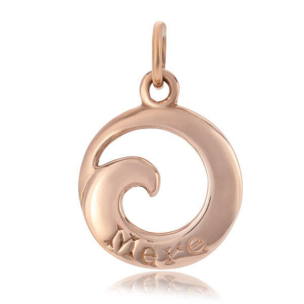 9ct Rose Gold Wave Charm/ Pendant (Mother)