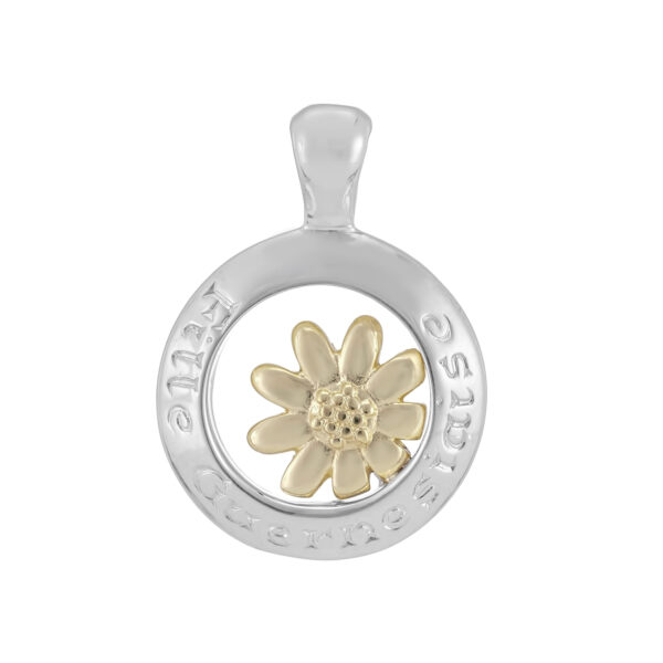 Sterling Silver & 9ct Yellow Gold Daisy Pendant (Guernsey Girl)