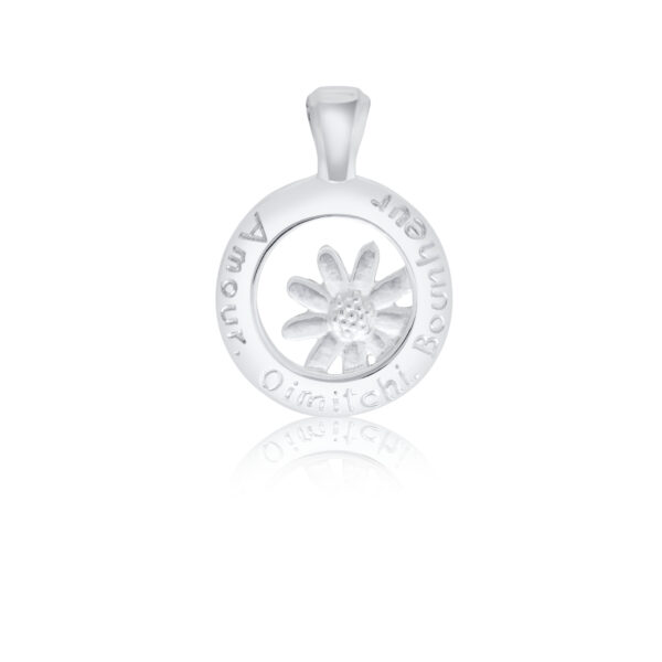 Sterling Silver HW Daisy Pendant (Love Friendship Happiness)