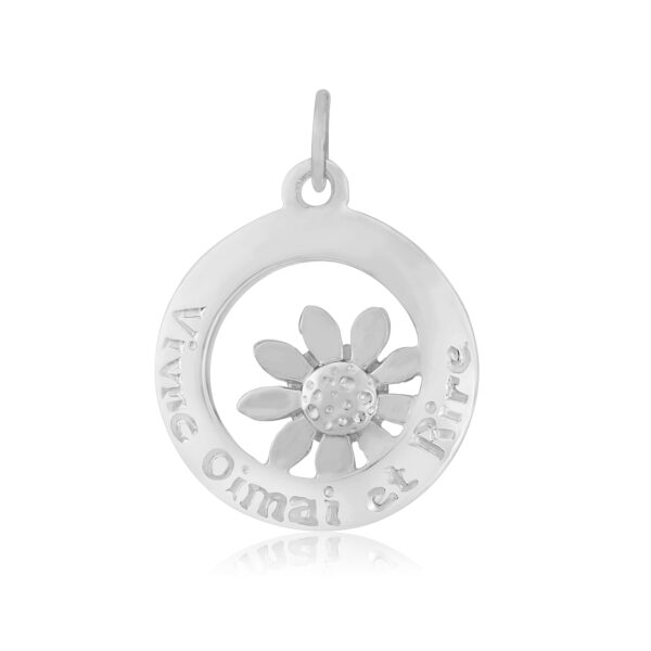 Sterling Silver Daisy Charm/Pendant (Live Love Laugh)