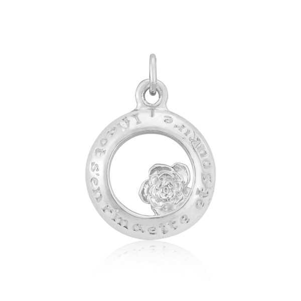 Sterling Silver Rose Charm/Pendant (Remember & Smile)