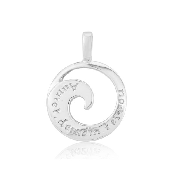 Sterling Silver Wave Pendant (Today Tomorrow Always)