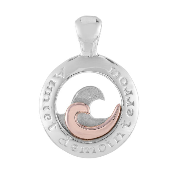 Sterling Silver & 9ct Rose Gold Wave Pendant (Today Tomorrow Always)