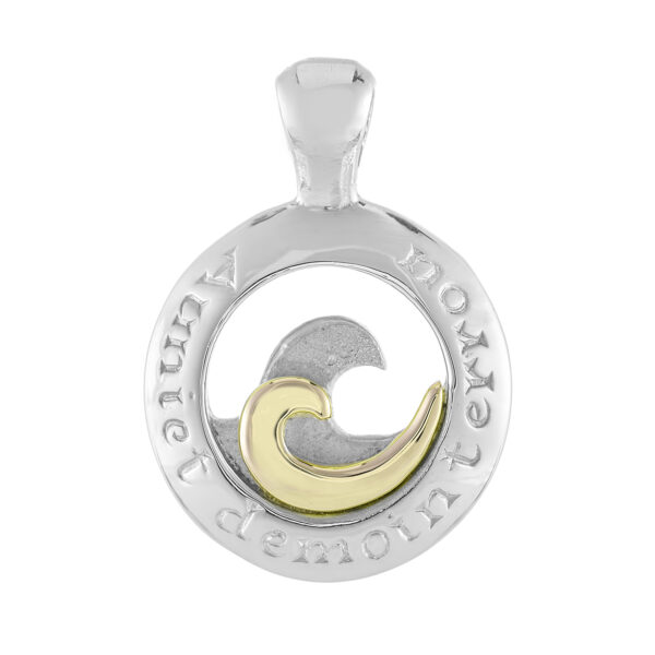 Sterling Silver & 9ct Yellow Gold Wave Pendant (Today Tomorrow Always)