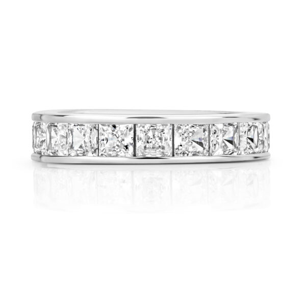 Sterling Silver Princess Cut Channel Set Stones Full Eternity Band - Image 2