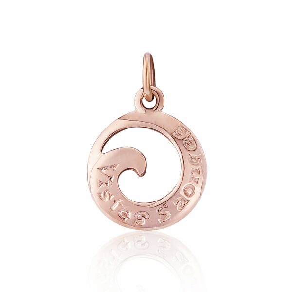 9ct Rose Gold Wave Charm/Pendant (Live Your Dreams)