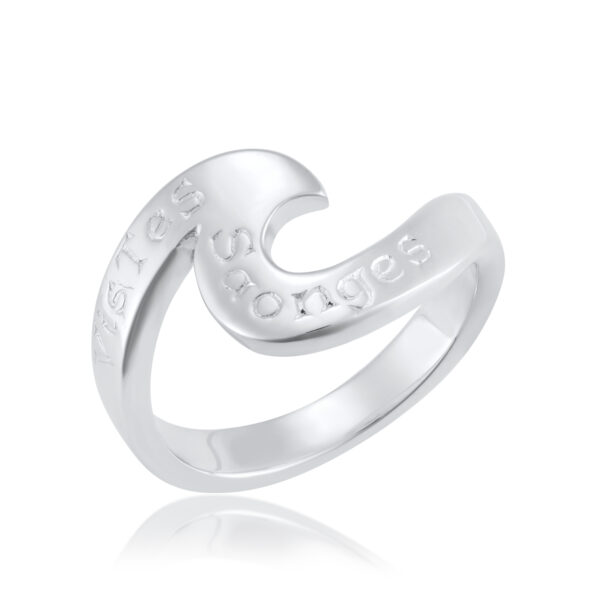 Sterling Silver Wave Ring (Live Your Dreams)