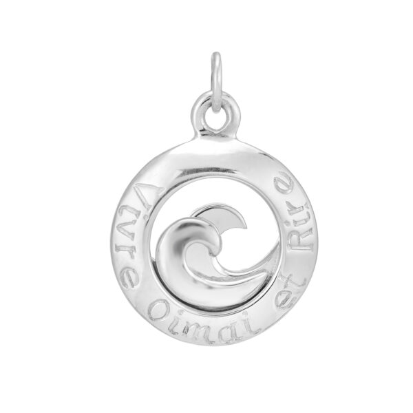 Sterling Silver Double Wave Charm/Pendant (Live Love Laugh)