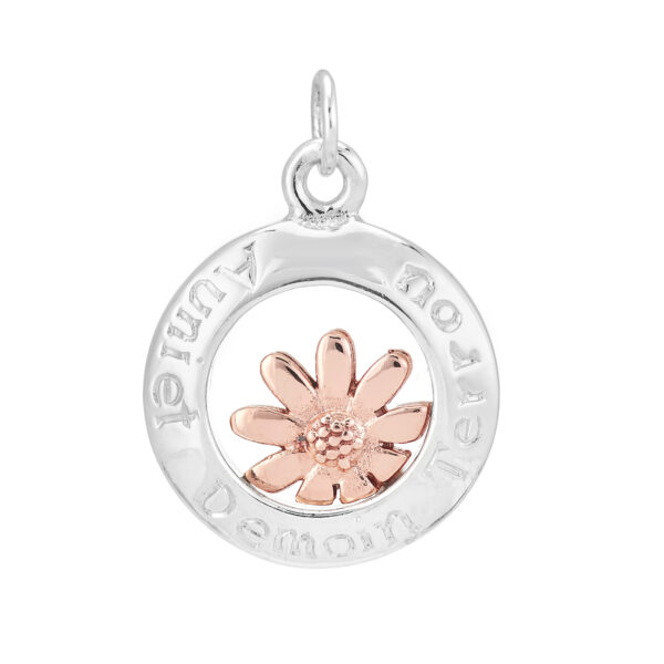 Sterling Silver & 9ct Rose Gold Daisy Charm/Pendant (Today Tomorrow Always)