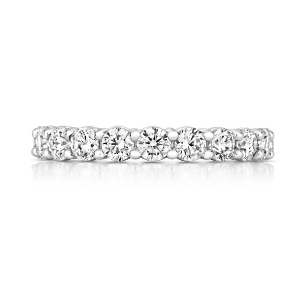 Sterling Silver Round Stones Claw Set Full Eternity Ring - Image 2