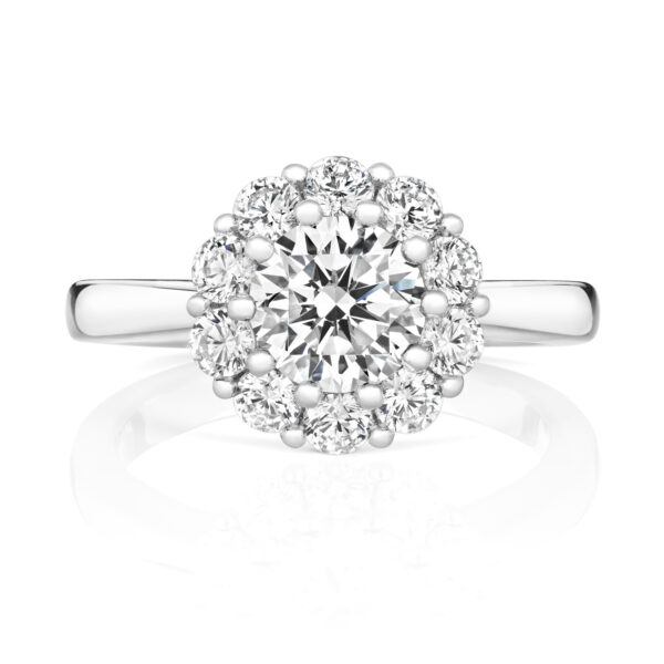 Sterling Silver Round Centre Stone Cluster With Round Surround Ring - Image 2