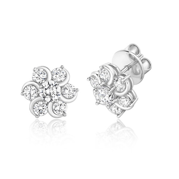 THL LEG0097 SIL CZ CLUSTER SWIRL STUDS