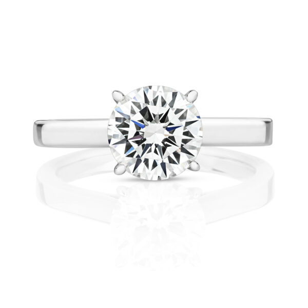 Sterling Silver Round Solitaire Set With 4 Talon Claws Ring - Image 2