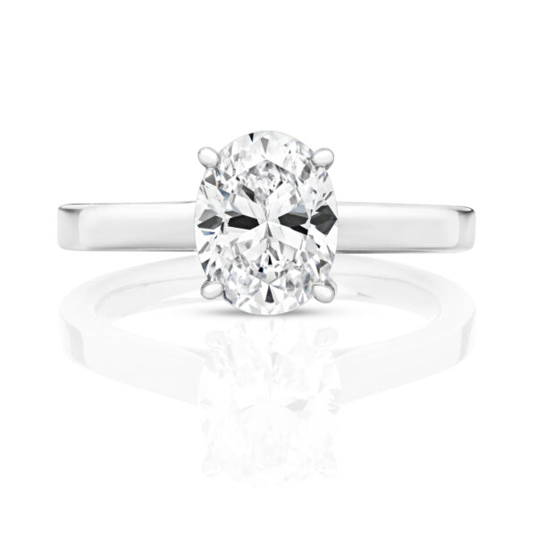 Sterling Silver Oval Solitaire Set With 4 Talon Claws Ring - Image 2