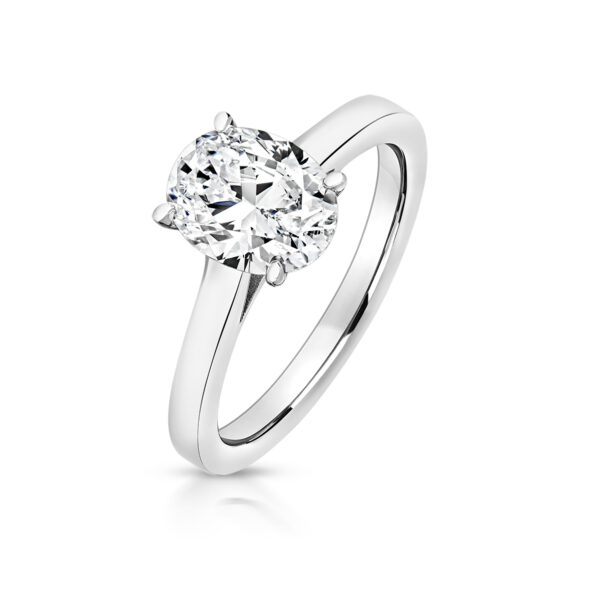Sterling Silver Oval Solitaire Set With 4 Talon Claws Ring
