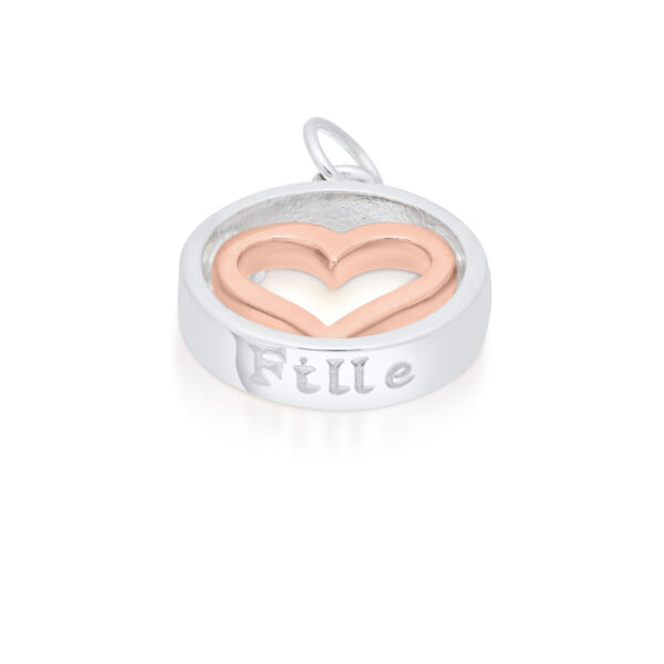 Sterling Silver & 9ct Rose Gold Heart Charm/Pendant (Daughter)