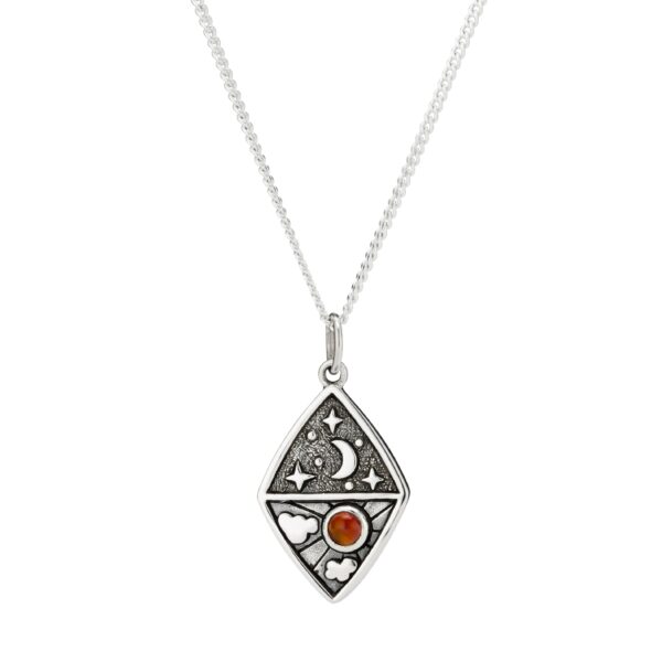 DAWN TO DUSK - Sterling Silver & Carnelian Necklace