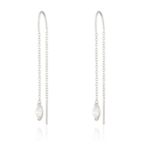 DROPLET CRYSTAL THREADER EARRINGS