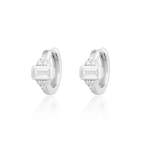 Audrey Huggie Earrings with Clear Stones