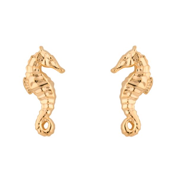 Seahorse Stud Earrings (Gold Plated)