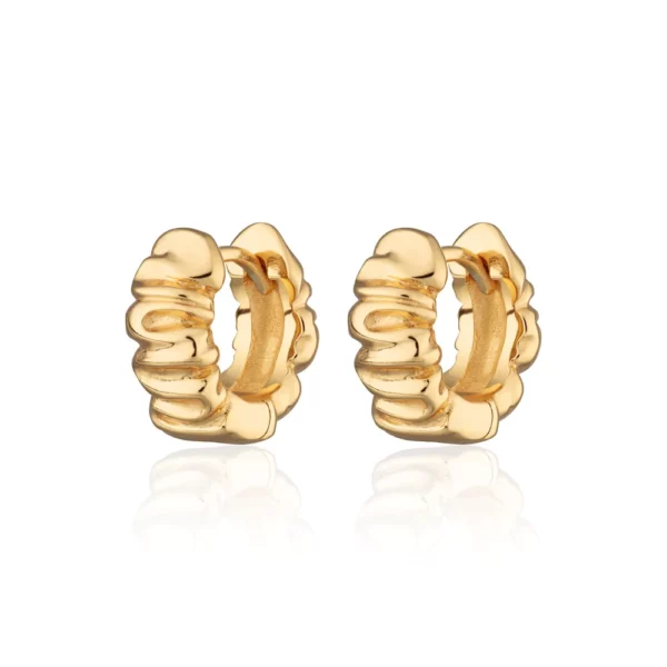 Scrunchie Huggie Earrings (Gold Plated)