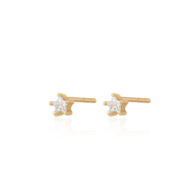 Teeny Sparkling Star Stud Earrings (Gold Plated)