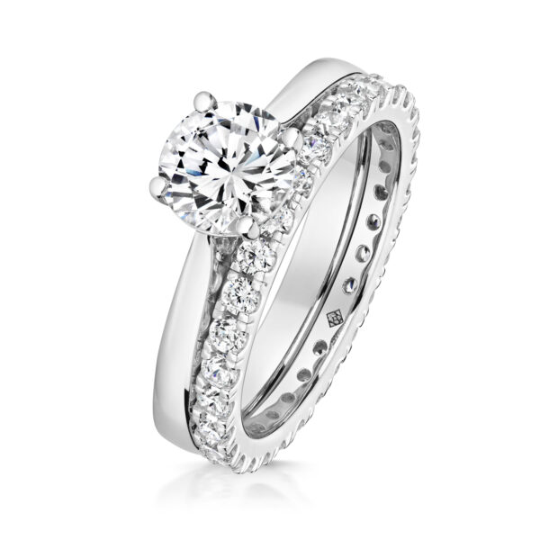 Sterling Silver Round Solitaire Claw Set Bridal Set