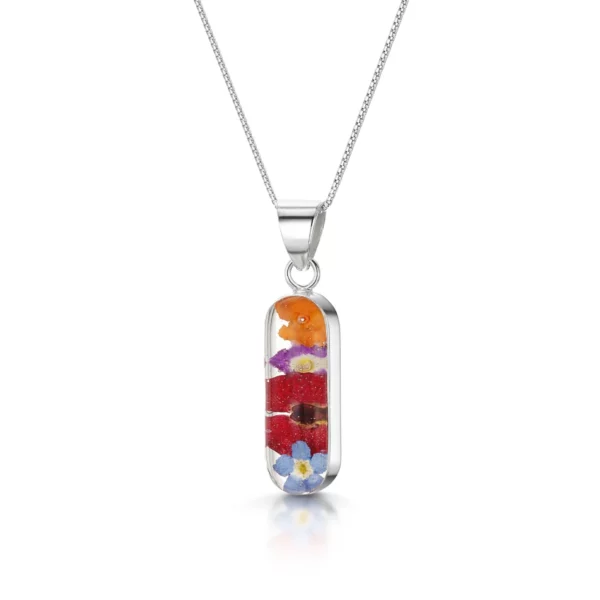 Flower necklace by Shrieking Violet® Leela oval flower pendant.