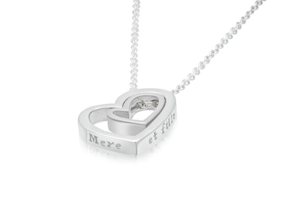 STERLING SILVER DOUBLE HEART PENDANT (MOTHER & DAUGHTER)