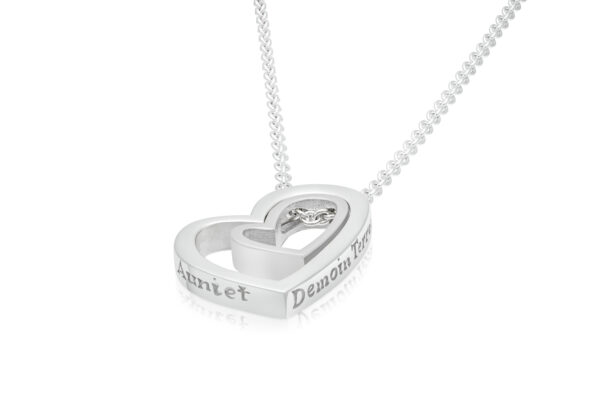 STERLING SILVER DOUBLE HEART PENDANT (TODAY TOMORROW ALWAYS)