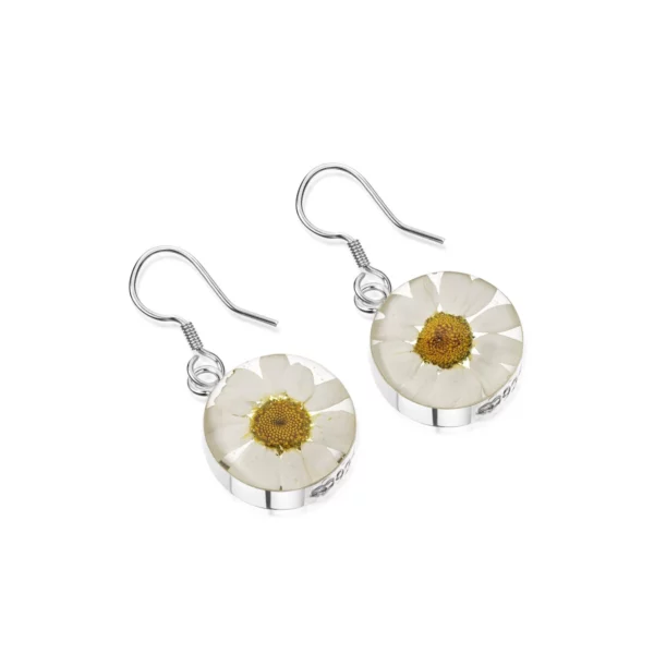STERLING SILVER DAISY DROP EARRINGS