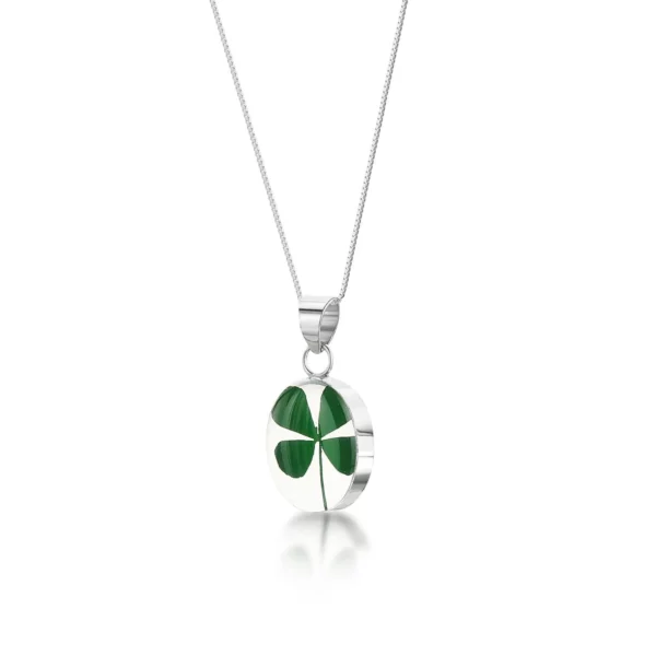 STERLING SILVER FOUR LEAF CLOVER PENDANT