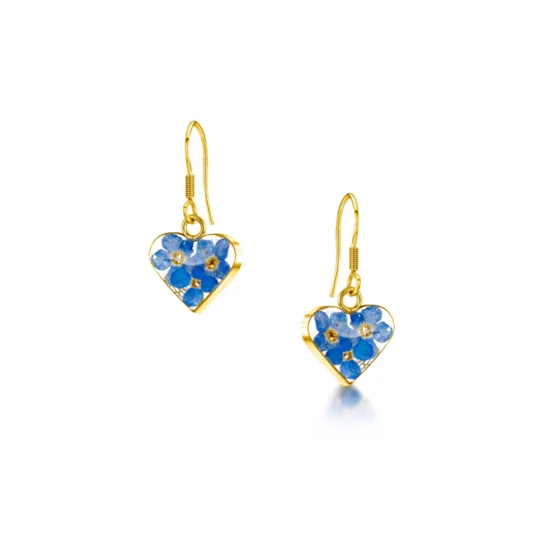 STERLING SILVER GOLD PLATED FORGET ME KNOT DROP EARRINGS